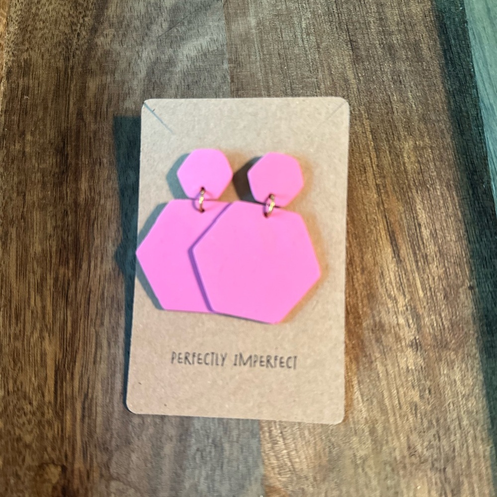 Pink Geometric Earrings